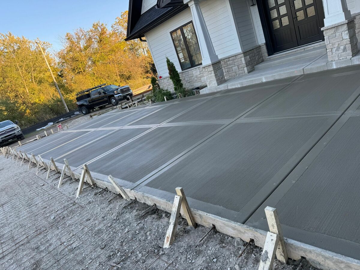 Large concrete slab pour in progress