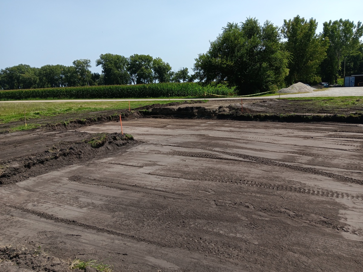 Excavation with graded base